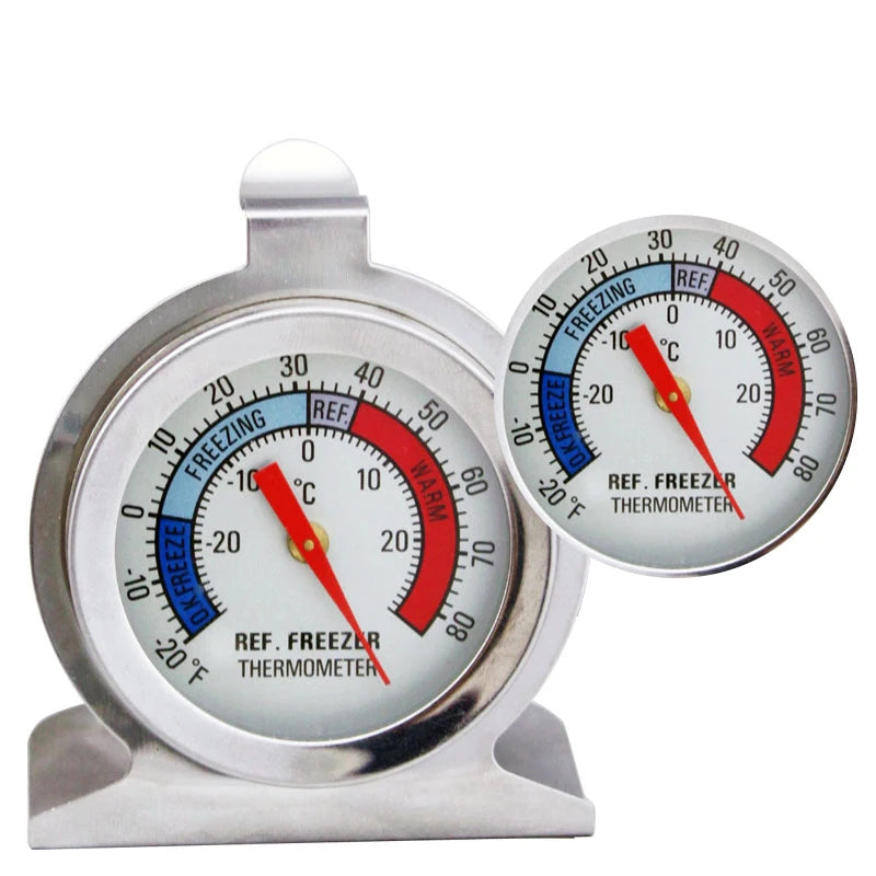 Freezer Thermometers -30~30°C -20~80°F Stainless Steel Fridge Large Dial Gauge Mini Thermo Meters for Refrigerator Cooler
