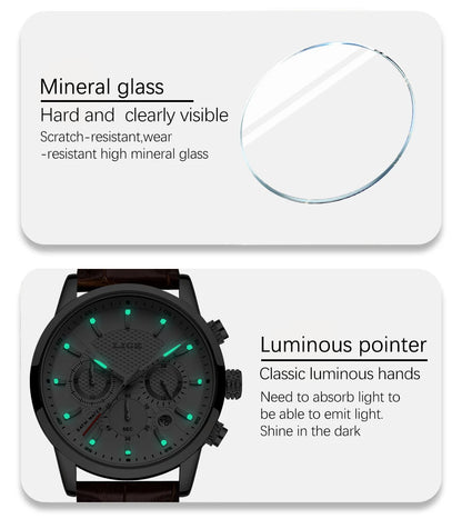 LIGE Watches Men 2024 Top Brand Luxury Casual Leather Quartz Men Watch Man Business Clock Male Sport Waterproof Date Chronograph