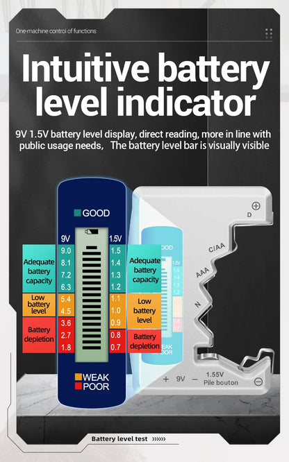 ANENG BT1688 Universal Card Battery Tester D C AA AAA N Battery Test Intuitive Detector Portable  9V 1.55V Button Cell Tools