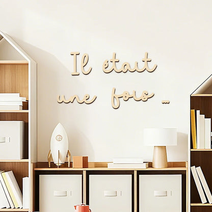 Once Upon A Time Sign Wooden Wall Sticker Wood Wall Stickers Wall Decor Wood Lettering for Reading Nook or Room Decoration