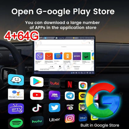 Android Smart AI Box 4G+64G/2G+32G Wireless CarPlay Android Auto TV Box For Youtube Netflix For VW Nissan Toyota Hyundai Ford