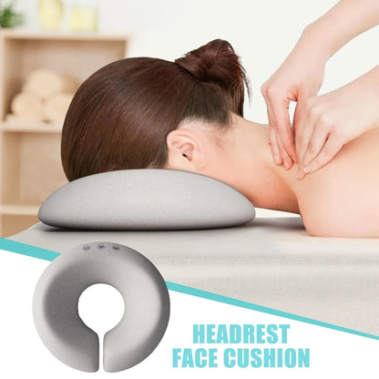 1pc Gray Contour Face Pillow with,Ergonomic Neck & Facial Support Cushion, Zipper Closure, Dry Clean Only,Multi-Use for Home