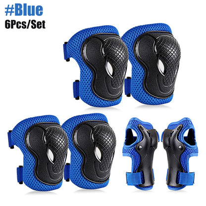6Pcs/Set Kids/Youth Knee Pad Elbow Pads Guards Protective Gear Set for Roller Skates Cycling BMX Bike Skateboard Inline Skatings