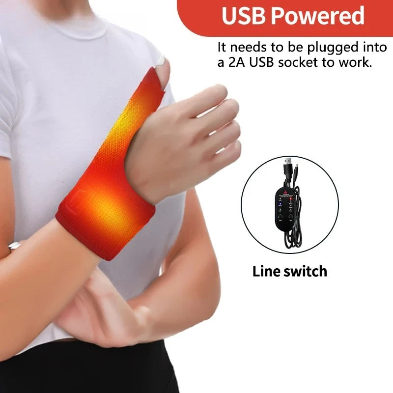 Electric Heating Massage Wrist Vibration Brace Hot Compress Warmer Massager Wrist Support Pad Relief Tendonitis Relax Brace