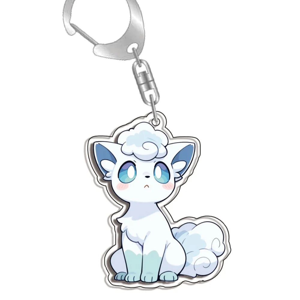 Keychain for Pokemon Charizard Vaporeon Leafeon Bag Charms Acrylic Anime Game Collectable Gifts Art Collection Toy Decoration