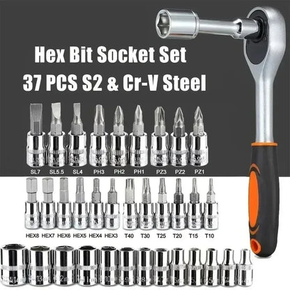 46-Piece Socket Wrench Set Car Motorcycle Auto Protection Set Household Xiaofei Hardware Tools Combination Set
