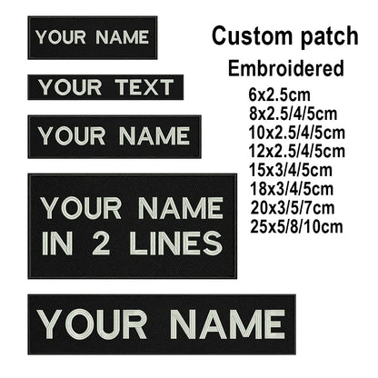 Custom Big Size Patches Personalized Name Embroidered Patch Stripes Badge Emblems Iron On Or Hook Loop Applique For Clothes