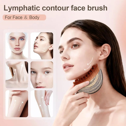 Ergonomic Contour Facial Brush Manual Lymphatic Drainage Massager Soft Bristles for Facial Cleansing And Shaping