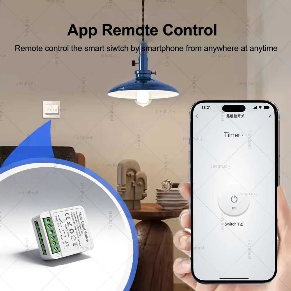 16A Mini ZigBee Smart Switch Module Smart Home Automation Lighting Switch Zigbee Breaker Relay App Remote Timmer Control For Z2M