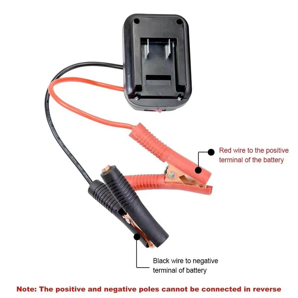 For Makita Car Battery Jump Starter Lithium Emergency Power Bank with Thickened Copper Clips with Dual USB Charging Ports