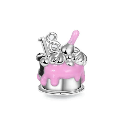 2025 Hot selling 925 Silver Pink Bird Moon Pendant Suitable for European Bracelets DIY Accessories Women's Charm Jewelry Gifts