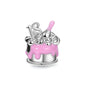 2025 Hot selling 925 Silver Pink Bird Moon Pendant Suitable for European Bracelets DIY Accessories Women's Charm Jewelry Gifts