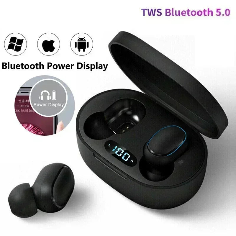 TWS E7S Wireless Earbuds Bluetooth 5.0 Stereo Sport Headphones with Microphone Charging Box for Smartphone