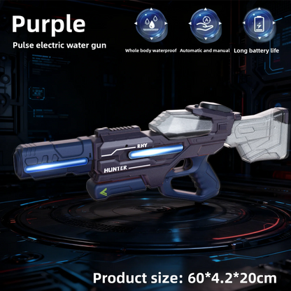 Electric Water Gun Large Capacity Squirt Gun Pulse Continuous Firing Watergun Integrated Manual and Automatic Water Gun Pool Toy