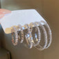 1-3 Pairs Set Sparkling Exaggerated Full Paved Rhinestones Round Circle Hoop Earrings for Women Simple Shiny Earring Jewelry