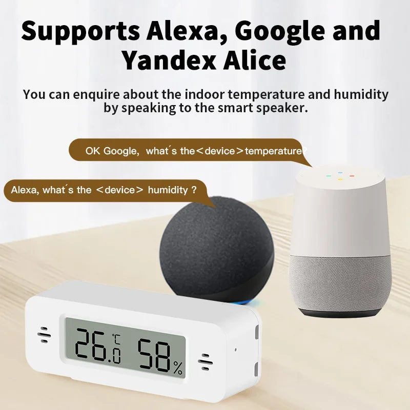 Tuya WiFi Zigbee Mini Temperature Humidity For Smart Home Thermometer Hygrometer APP Remote Work with Google Home Yandex Alexa