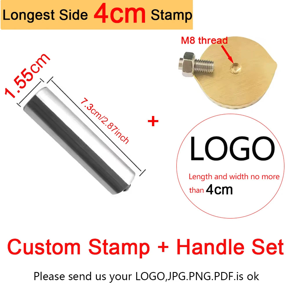 Custom Brass Stamp For Leather, Leather Branding Iron, Custom LOGO Text Leather Embossing Tool, Cold Press Handle Leather Stamp,