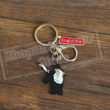 2026 Michael Jackson "King of Pop" Keychain, MJ Moonwalk Figure Keyring with Fedora Hat Pendant, Music Fan Collectible Gift