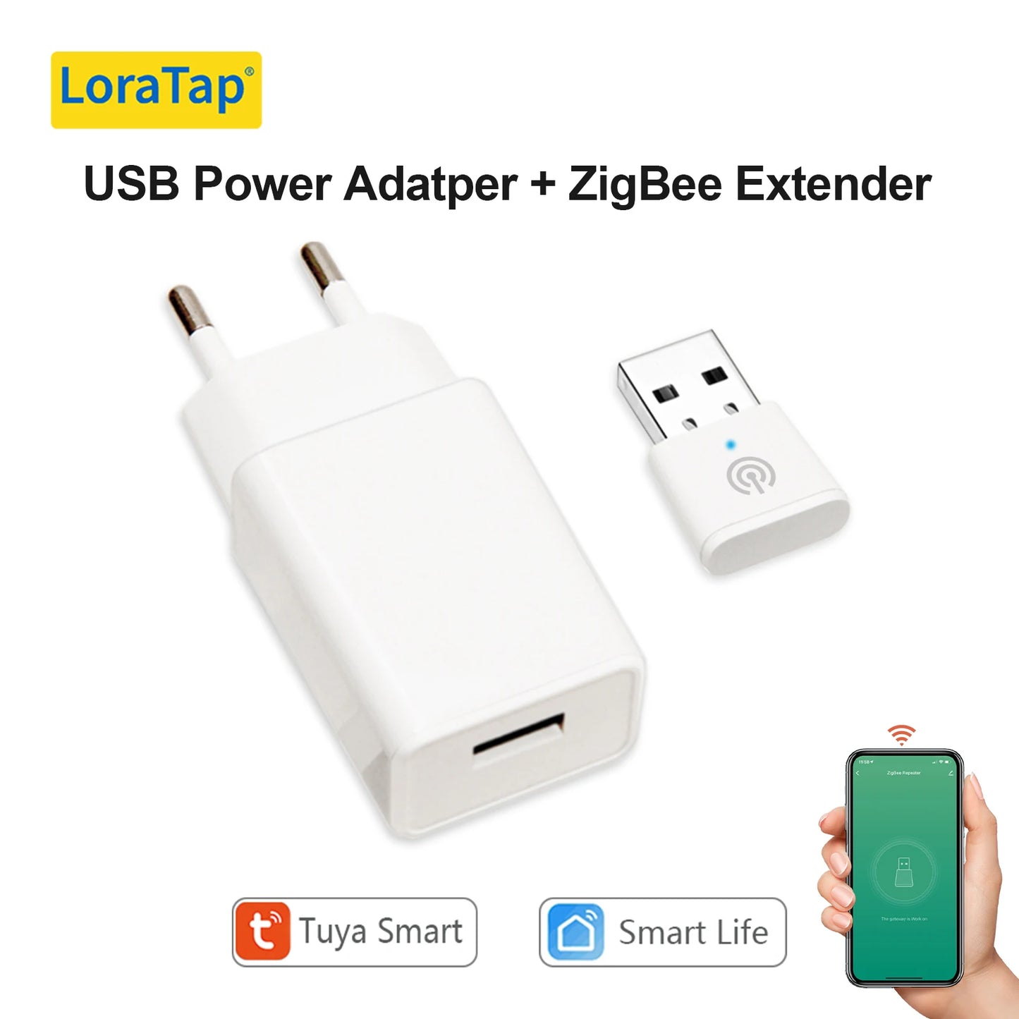LoraTap Tuya ZigBee 3.0 Signal Repeater USB Extender for Smart Life App Devices Mesh Deconz Automation Home intelligent Scene