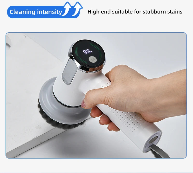 4-in-1 Electric Cleaning Brush IPX7 Waterproof Multi-Functional Wireless Handle Rechargeable Portable Brush For Bathroom Kitchen