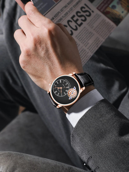 TOMI Set Gift Box Luxury and Fashionable Men's Quartz Watch Leisure Calendar Double Strap Quartz Watch Festival Gift
