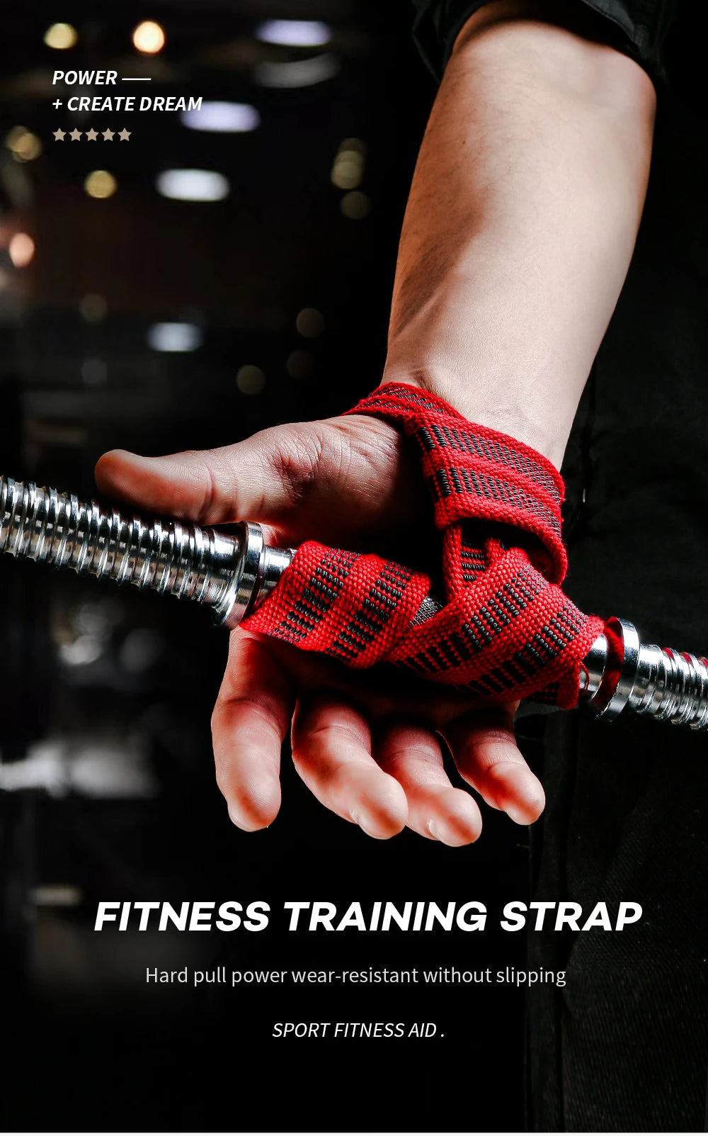 Power Lifting Straps WeightLifting Gym Gloves Deadlift Wrist Straps Hand Palm Assist Gear For Pull Up Bar Barbell Dumbbell Train
