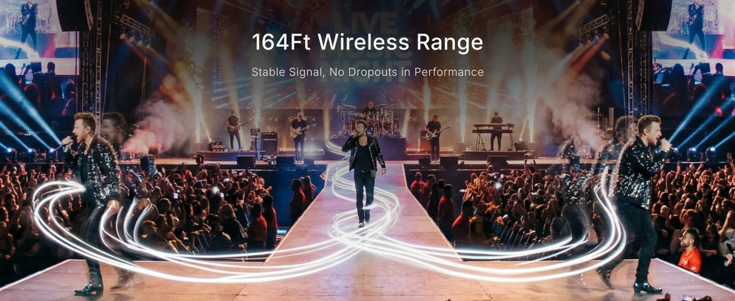 XTUGAJ02s Wireless in Ear Monitor System 2.4G Mini Stereo IEM System Low Latency One Transmitter More Receiver Stage Singer Band