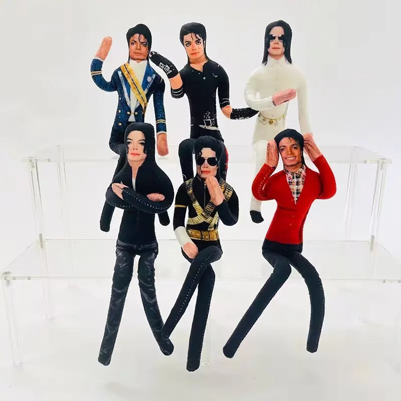 Jackson Cosplay Prop Gift Pop Star Michael Charactor Stuffed Doll Joint Mobility Doll Toy Desk Ornament Funny Party Favors
