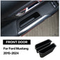 2PCS Car Door Front Storage Box Bag Handle Interior Auto Accessories For Ford Mustang 2015 - 2024 2023 2022 2019 2018 2017 2016
