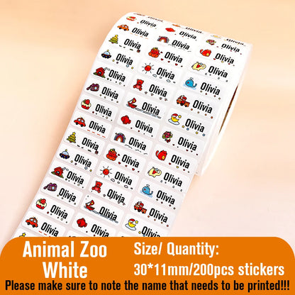 200Pcs Custom Waterproof Hebrew Name Stickers Personalized Children Hologram Label  Sticker With Students School Stationery Tag