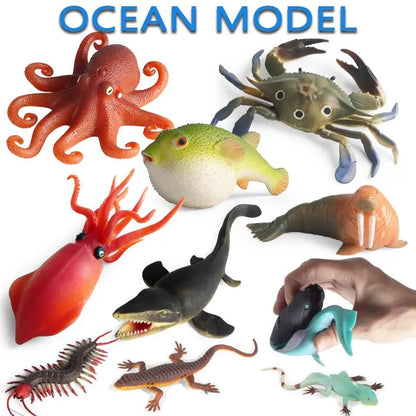 Oenux Simulated Insect Mouse Lizard Sea Animal Models Realistic Dolls Soft Rubber TPR Material Collectibles Halloween Prank Toys