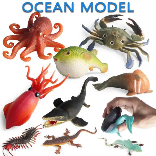 Oenux Simulated Insect Mouse Lizard Sea Animal Models Realistic Dolls Soft Rubber TPR Material Collectibles Halloween Prank Toys