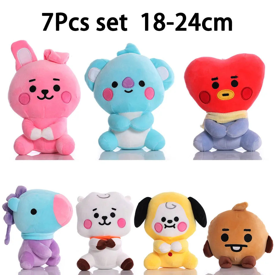 New BTed 21Plush Toys Kawaii Mini Keychain Anime Pendant Ornament for Kids 12-22cm Bt Peripherals Soft Stuffed Animals Doll Gift
