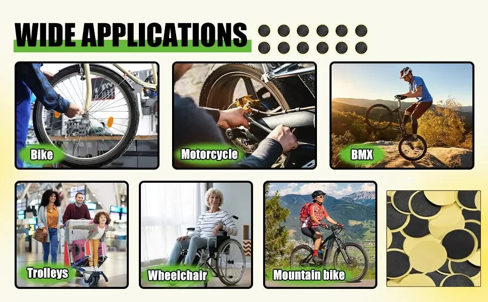 30 20 10PCS Bicycle Glue Free Tire Patches Tool Quick Repairing Tyre Protection Patch Adhesive Quick Drying Bike Accessories