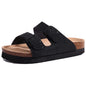 Comwarm Cork Footbed Clogs For Women Men Fashion Leather Mules Comfort Potato Shoes With Arch Support Indoor Outdoor Flat Slides