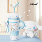 X&W 580ML Sanrio Series Thermos 316 Stainless Steel Doll Head Design Straw Insulated Cup Hello Kitty Kuromi Water Bottle Cutecup