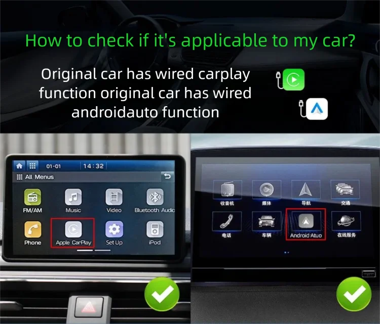 2in1 Wireless Carplay Adapter For iPhone android auto apple Wireless Carplay Mini USB Ai Box Carplay For Toyota Volvo Hyundai