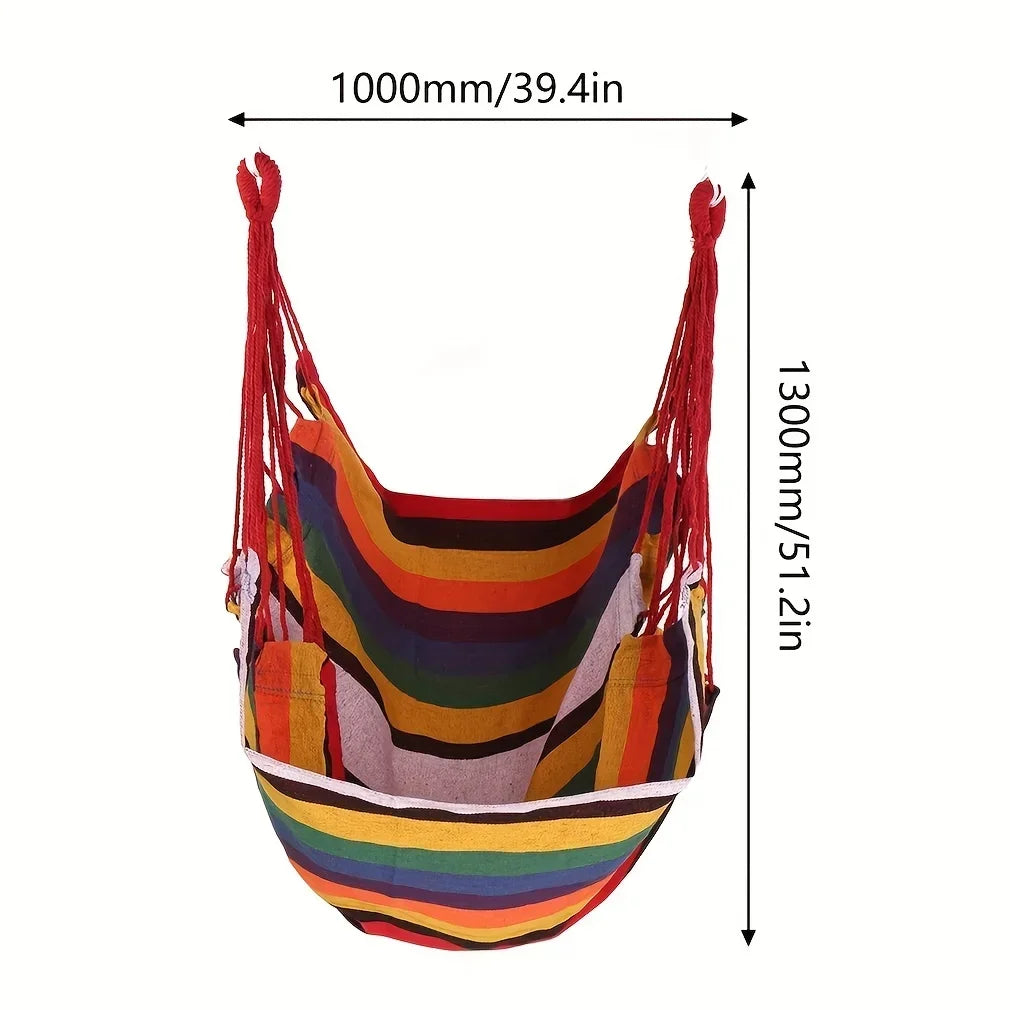 1pc Canvas Leisure Hammock Chair - Relaxing Outdoor Swing with Hanging Design, Durable Material, Indoor and Outdoor Use