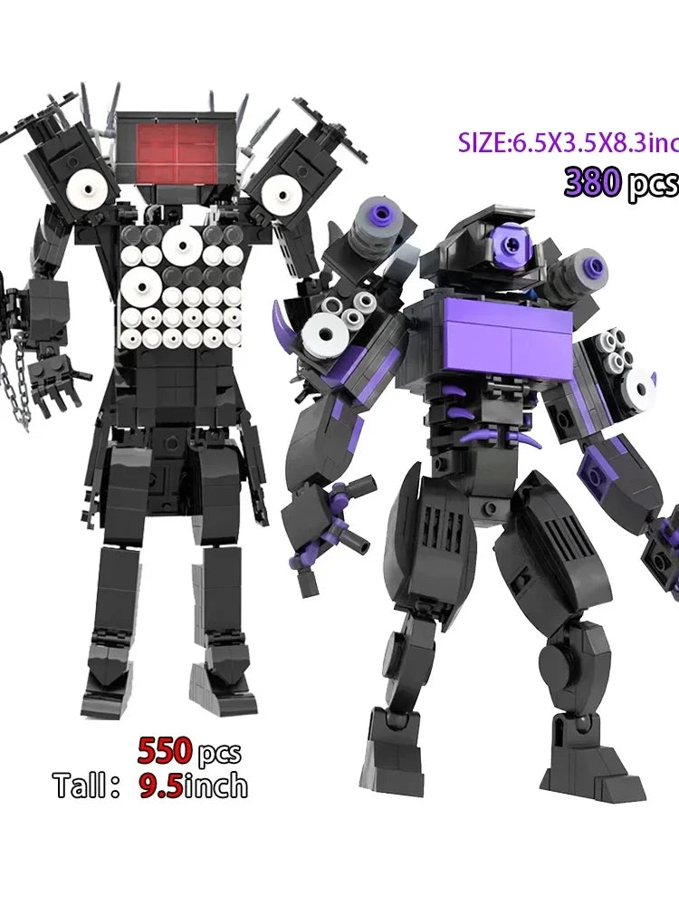 Moc Skibidi Toilet Figures Model Blocks Titan Cameraman Speakerman Construction Toys Party Halloween Decoration Boys Gifts