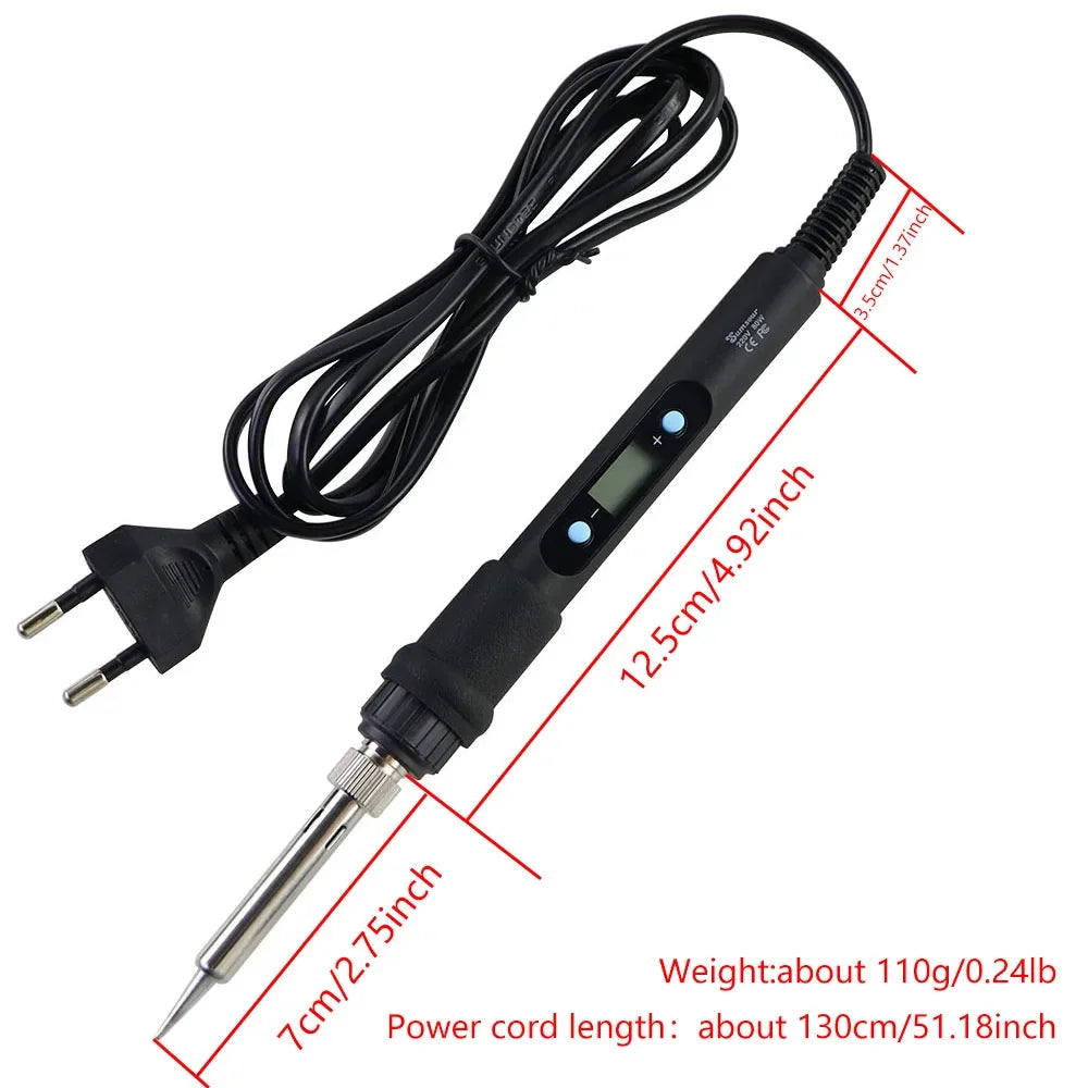 60W 80W Electric Soldering Iron LCD Digital Display Adjustable Temperature Welding Repair Tools 220V / 110V Solder Wire Tips
