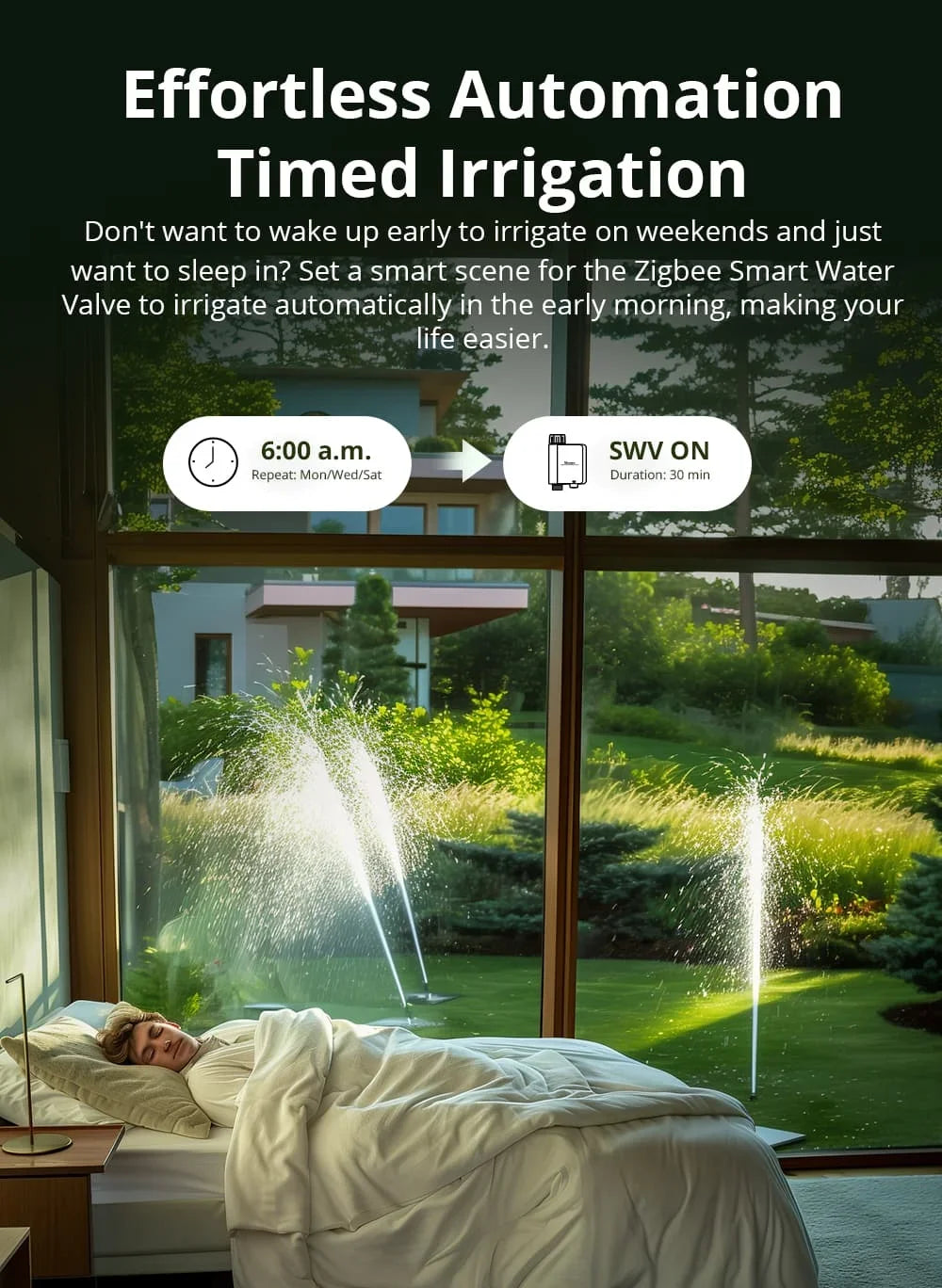 SONOFF SWV SONOFF Water Valve SWV-BSP Zigbee IP55 Irrigation System Setting Controller Home Automate Compatible with Alexa Googl