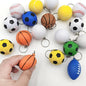 24 Pack White Soccer Keychains Accessory Mini Soccer Stress Ball Keychains,Sports Ball Keychains,School Carnival Reward for Kids