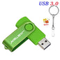 High Speed Mini USB 3.0 Flash Drive 128GB Rotatable Memory Stick Free Key Chain Pen Drive 64GB Red Pendrive Black U Disk 32GB