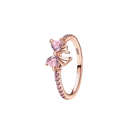 S925 Silver Bow Love Flower Ring Fashionable and High End Style Ring