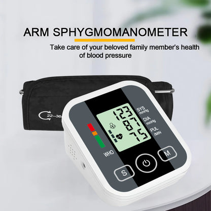 Digital Upper Arm Blood Pressure Monitor - Automatic BP Tonometer with Pulse Measurement,Sphygmomanometer Health Monitoring