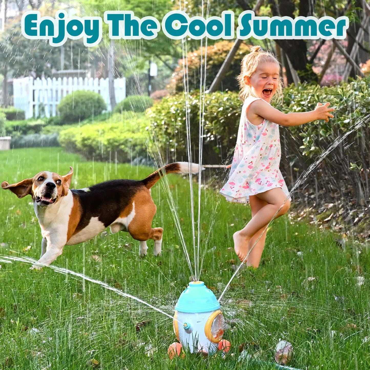 Space Rocket Octopus Sprinkler Water Toy Automatic Rotation Fun Spray Water Children's Water Playing Outdoor Toys