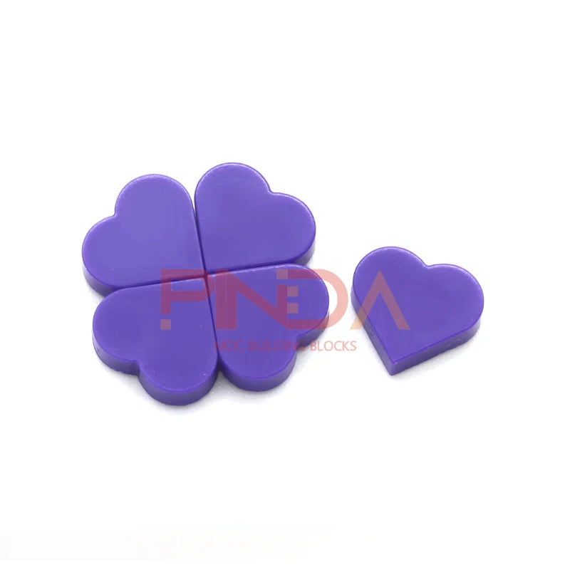 100pcs MOC 39739 Tile Round 1x1 Heart Building Blocks Sets Love Peach Compatible with Educational Creative Kids Children Toys