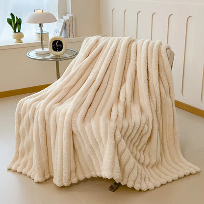 Solid Thickened Wide Striped Flannel Multifunctional Blanket, Can Be Used As Bed Sheet Cover Blanket, Sofa Blanket,nap Blanket