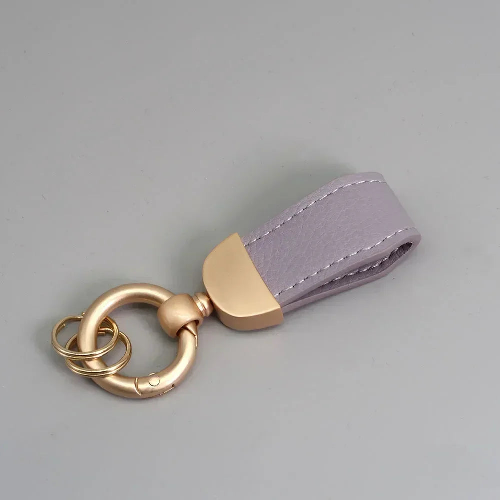 Short Lovely Leather Keychain Vintage Personalized Keyring Custom Logo Name Car Key Holder Chain Laser Engrave Women Charm Gift