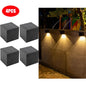 LED Solar Light Outdoor Garden Square Wall Lamp Outdoor Courtyard Garden Fence Lighting Wall Decoration Lamp